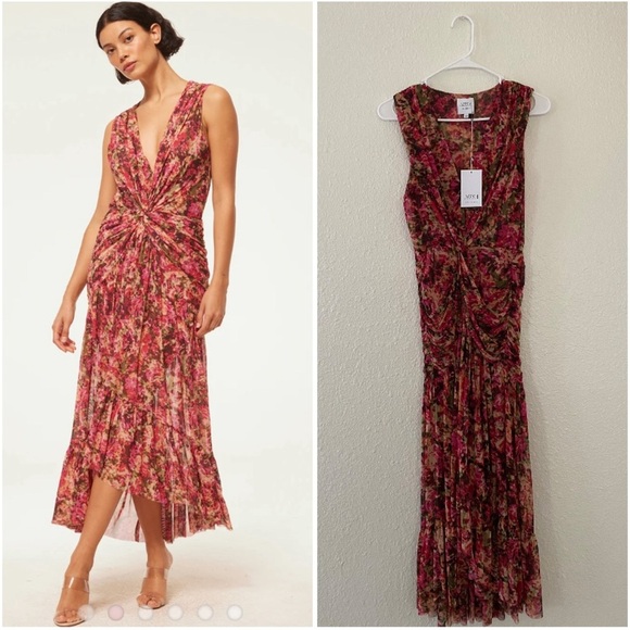 Misa Los Angeles Dresses & Skirts - NWT Misa Los Angeles AVA DRESS SEDONA ABSTRACT PINK/RED